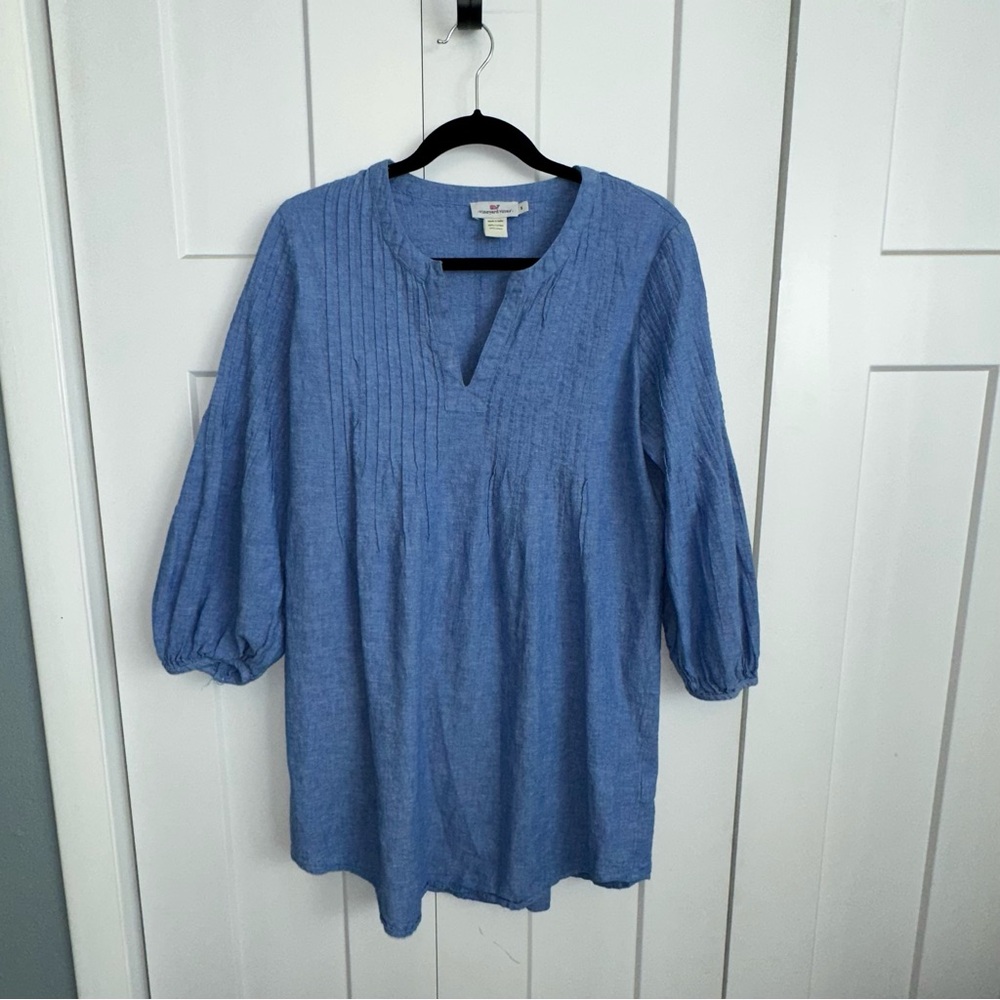 Adorable Vineyard Vines Blue Chambray Mini Dress - Small